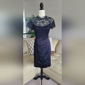 Sir Oliver lace midi dress  navy blue